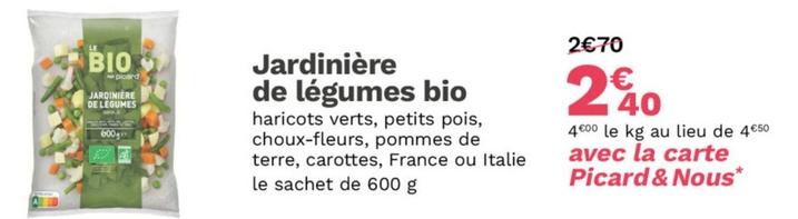 Picard - Jardinière De Légumes Bio offre à 2,4€ sur Picard