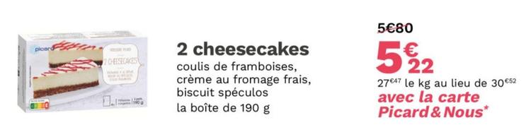 2 Cheesecakes offre à 5,22€ sur Picard