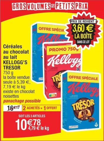 Kellogg's - Céréales Au Chocolat Au Lait Tresor offre à 10,78€ sur Cora