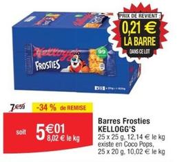 Kellogg's - Barres Frosties offre à 5,01€ sur Cora
