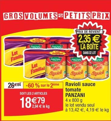 Panzani - Ravioli Sauce Tomate offre à 18,79€ sur Cora