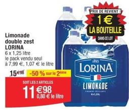 Lorina - Limonade Double Zest offre à 7,99€ sur Cora
