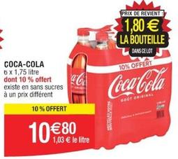 Coca Cola - 6 X 1,75 Litre offre à 10,8€ sur Cora
