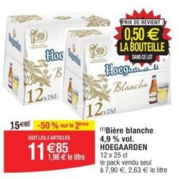 Hoegaarden - Biere Blanche 4,9% Vol. offre à 11,85€ sur Cora