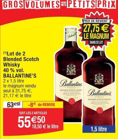 Ballantine'S - Lot De 2 Blended Scotch Whisky 40 % Vol. offre à 55,5€ sur Cora