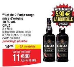 Cruz - Lot De 2 Porto Rouge Mise D'Origine 18% Vol. offre à 11,8€ sur Cora