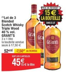 Grant's - Lot De 3 Blended Scotch Whisky Triple Wood 40 % Vol. offre à 45€ sur Cora