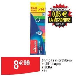 Vileda - Chiffons Microfibres Multi-Usages  offre à 8,99€ sur Cora