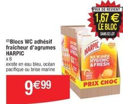 Harpic - Blocs WC Adhesif Fraicheur D'agrumes  offre à 9,99€ sur Cora