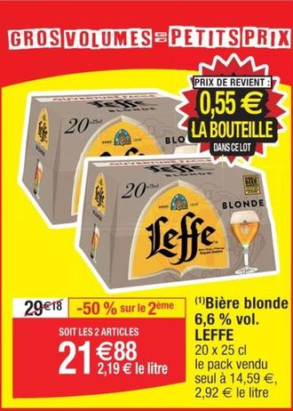 Leffe - Bière Blonde 6,6% Vol. offre à 21,88€ sur Cora