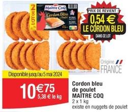 Maître Coq - Cordon Bleu De Poulet offre à 10,75€ sur Cora