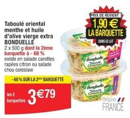 Bonduelle - Taboulé Oriental Menthe Et Huile D'Olive Vierge Extra offre à 3,79€ sur Cora