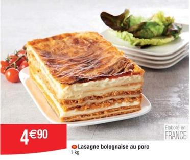 Lasagne Bolognaise Au Porc offre à 4,9€ sur Cora