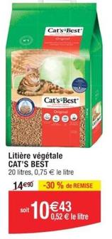 Cat'S Best - Litière Végétale offre à 10,43€ sur Cora