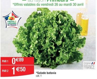 Salade Batavia offre à 1,5€ sur Cora