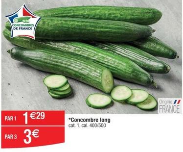 Concombre Long offre à 1,29€ sur Cora