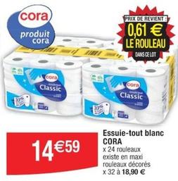 Cora - Essuie Tout Blanc offre à 14,59€ sur Cora