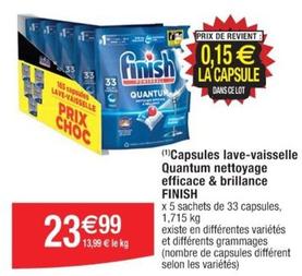 Finish - Capsules Lave-Vaisselle Quantum Nettoyage Efficace & Brillance  offre à 23,99€ sur Cora