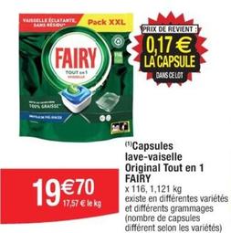 Fairy - Capsules Lave-Vaiselle Original Toute En 1 offre à 19,7€ sur Cora