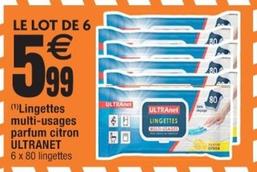 Ultranet - Lingettes Multi-Usages Parfum Citron offre à 5,99€ sur Cora