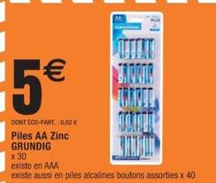 Grundig - Piles AA Zinc offre à 5€ sur Cora