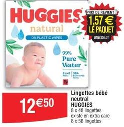 Huggies - Lingettes Bébé Neutral offre à 12,5€ sur Cora