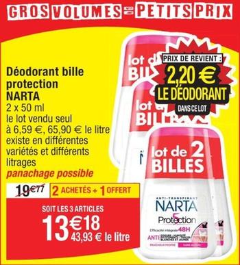 Narta - Déodorant Bille Protection offre à 13,18€ sur Cora