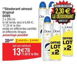 Dove - Déodorant Aérosol Original offre à 13,78€ sur Cora