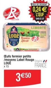 Loué - Œufs Fermier Petits/Moyens Label Rouge offre à 3,5€ sur Cora