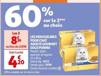 Purina - Les Mousselines Pour Chat Adulte Gourmet Gold
