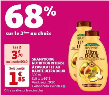 Garnier - Shampooing Nutrition Intense A L'Avocat Et Au Karite Ultra Doux