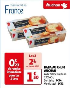 Auchan - Baba Au Rhum offre à 1,61€ sur Auchan Hypermarché