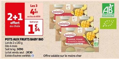 BabyBio - Pots Aux Fruits offre à 2,3€ sur Auchan Hypermarché