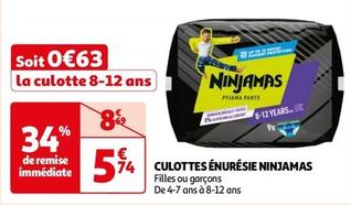 Culottes Énurésie Ninjamas offre à 5,74€ sur Auchan Hypermarché