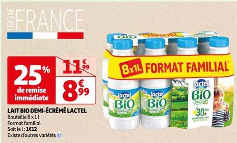 Lactel - Lait Bio Demi-Écrémé offre à 8,99€ sur Auchan Hypermarché