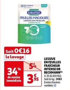 Dr Beckmann - Lessive En Feuilles Fraîcheur Intense offre à 3,95€ sur Auchan Hypermarché