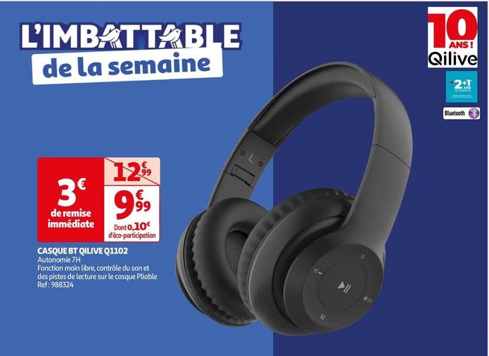 Qilive - Casque BT Q1102 offre à 9,99€ sur Auchan Hypermarché