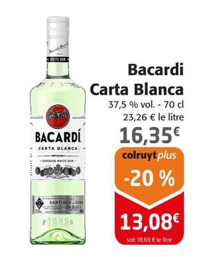 Bacardi - Carta Blanca offre à 16,35€ sur Colruyt