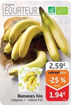 Bananes Bio offre à 2,59€ sur Colruyt