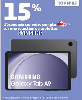 Samsung - Galaxy Tab A9 offre sur Auchan Hypermarché