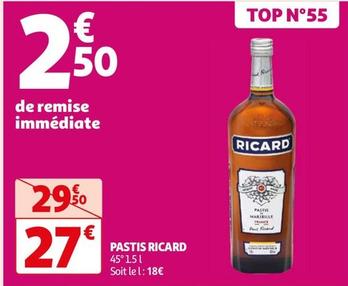 Ricard - Pastis offre à 27€ sur Auchan Hypermarché