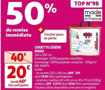Dodo - Couette Légère offre à 20€ sur Auchan Hypermarché