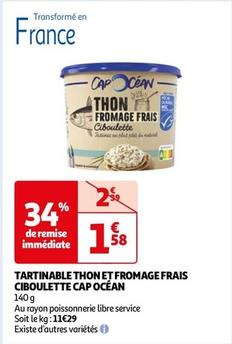 Cap Ocean - Tartinable Thon Et Fromage Frais Ciboulette  offre à 1,58€ sur Auchan Hypermarché