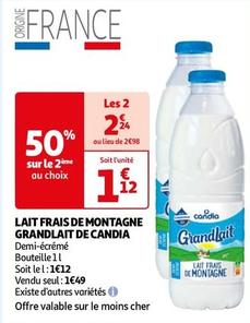 Candia - Lait Frais De Montagne Grandlait offre à 1,49€ sur Auchan Hypermarché