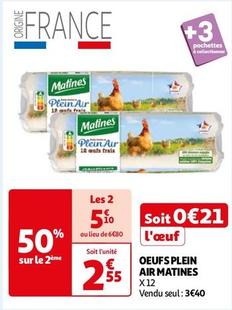 Matines - Oeufs Plein Air offre à 3,4€ sur Auchan Hypermarché