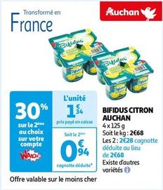 Auchan Bifidus Citron offre à 1,34€ sur Auchan Hypermarché