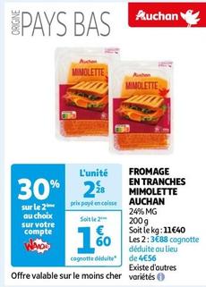 Auchan - Fromage En Tranches Mimolette offre à 2,28€ sur Auchan Hypermarché