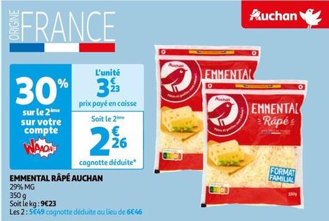 Auchan - Emmental Râpé offre à 3,23€ sur Auchan Hypermarché