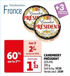 Président - Camembert offre à 1,89€ sur Auchan Hypermarché