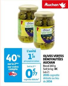 Auchan - Olives Vertes Denoyautees  offre à 1,28€ sur Auchan Hypermarché